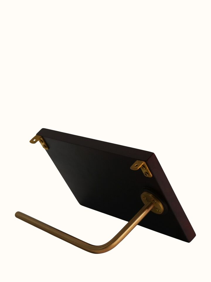 Bottom view of the Kamal Tarkashi Teak Wood Tissue Holder