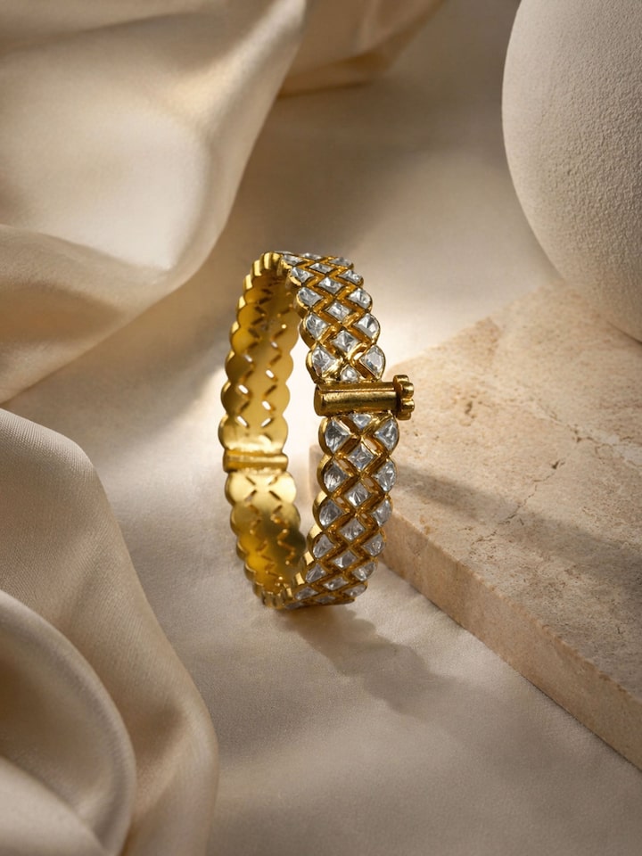 Silver Smithing Gold Plated Bangle by Swadesh