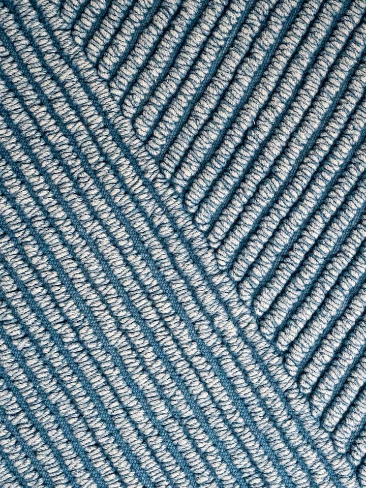 Nityam Diagonal Stripes Blue Bath Mat