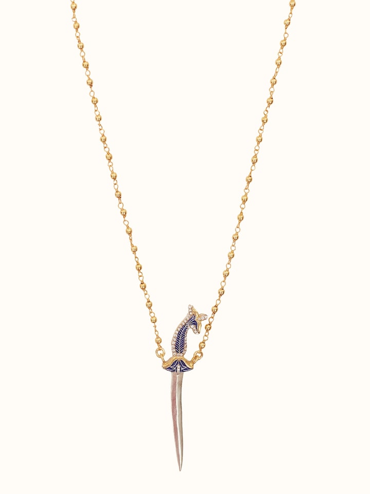 Close-up of the Silver Smithing Pendant & Chain craftsmanship
