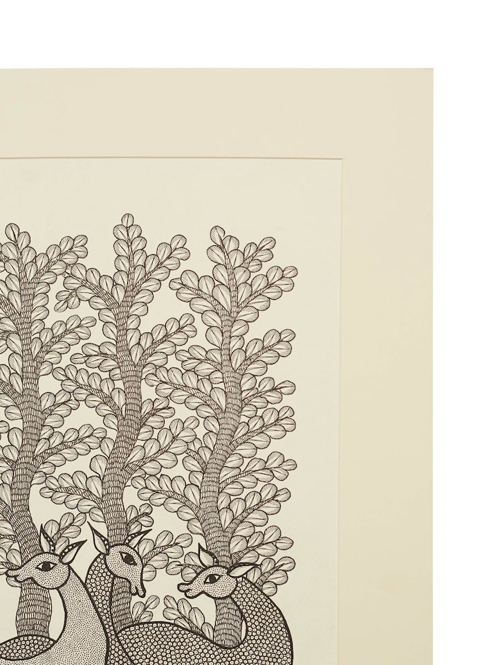 Detail view of the Antlers Of The Forest Gond Art