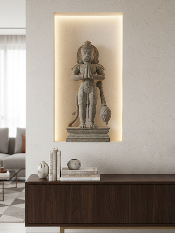 Maruti Carved Stone Hanuman Idol