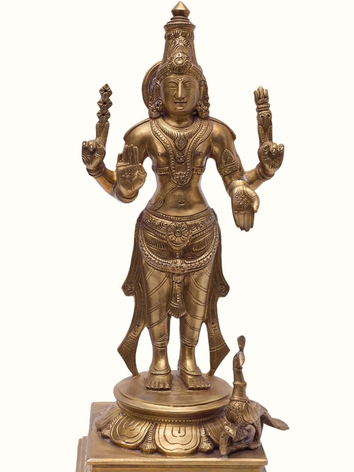 Detail view of the Bronze Cast Chennakeshava Idol
