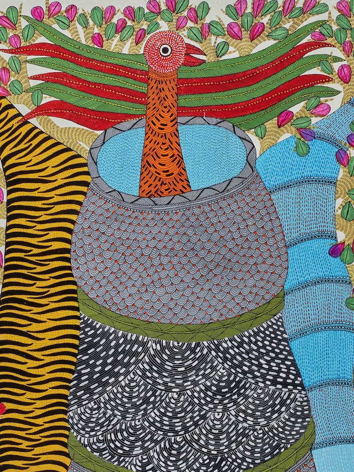 Detailed view of the After The Pour Gond Art