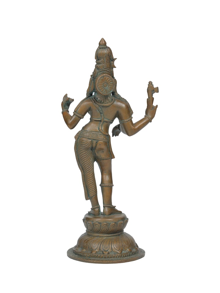Back view of the Bronze Cast Ardhanarishvara Idol