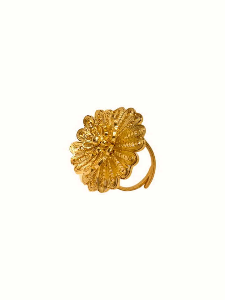 Close-up view of Silver Smithing Ring highlighting the stone setting and metalwork detail