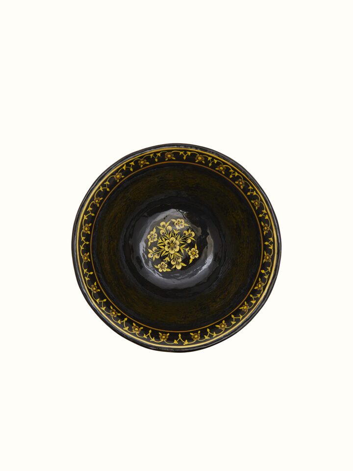 Top view of Blue Papier Mache Paper Pulp Bowl showing its overall design and color.