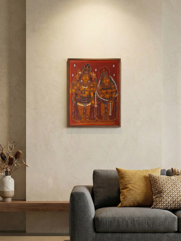 Lifestyle view of Swayamvaram Kerala Mural Painting