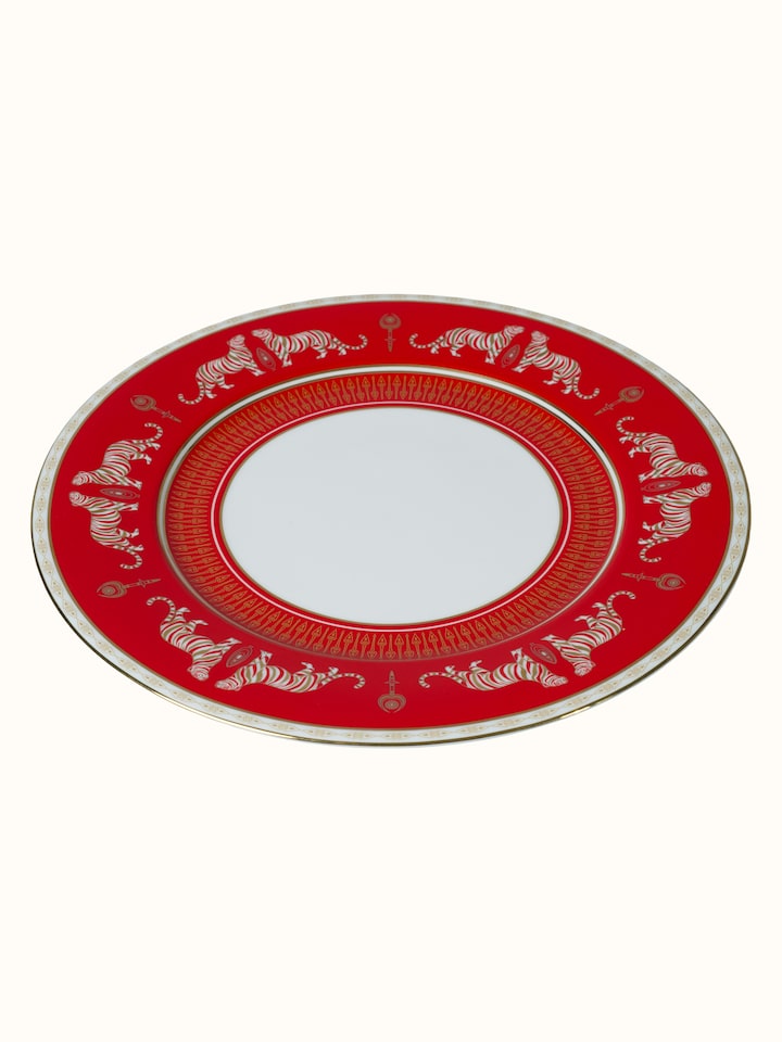 Close-up view of Ceramic Charger Plate With Hand-Applied Gold-Accent Motifs highlighting the handcrafted detailing and finish