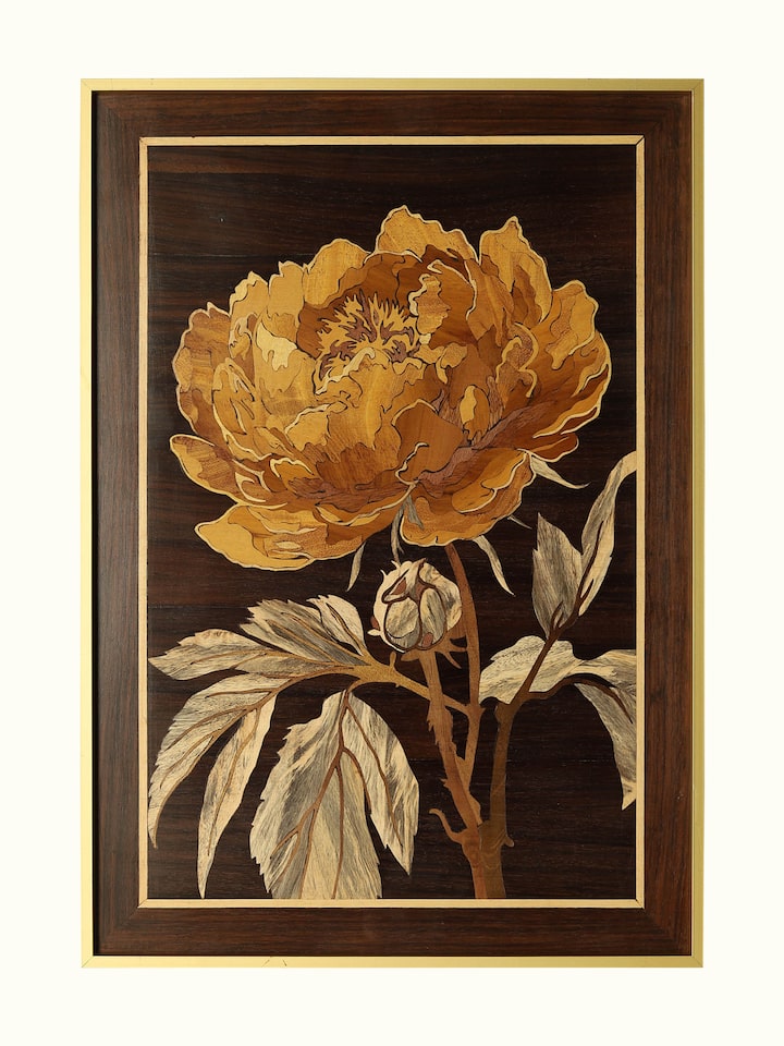 Front view of Yellow Mysore Rosewood Inlay showing the front design and form