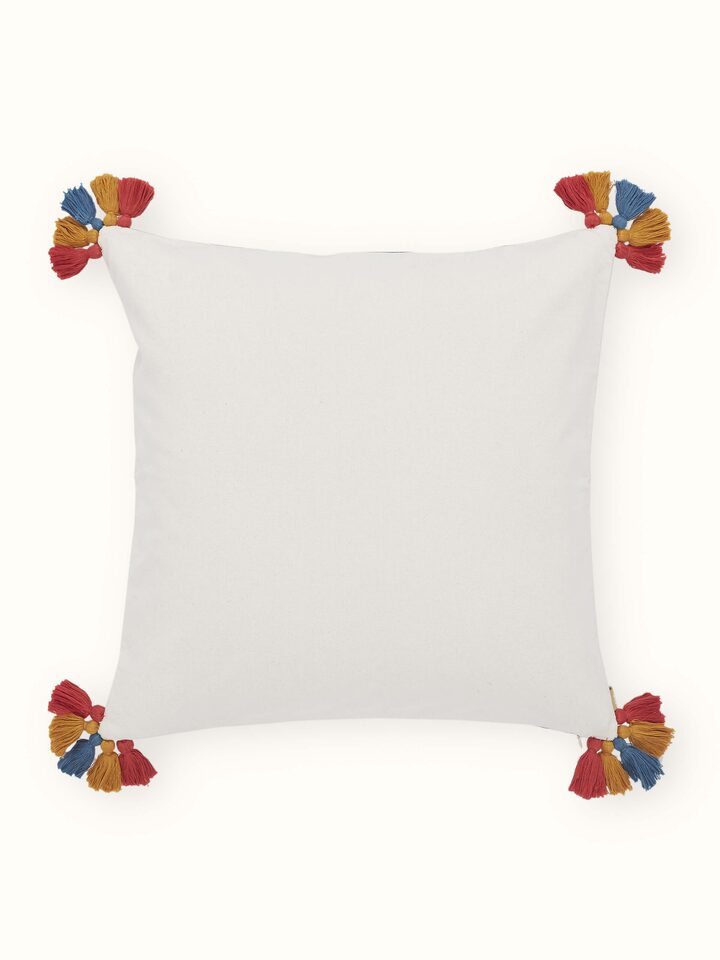 Varna Pink All-over Cotton Pakko Hand Embroidered Cushion Cover
