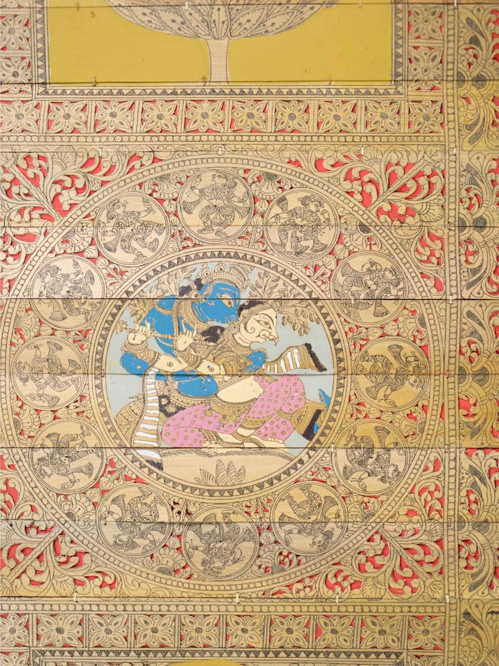 Open view of the Tree of Palm Leaf Engraving
