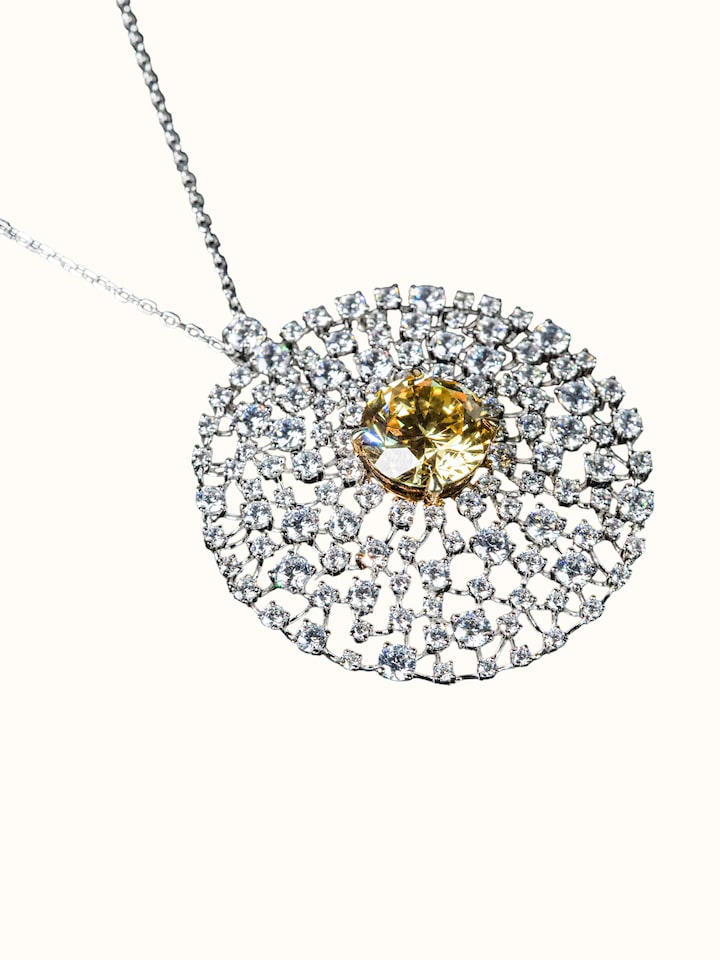 Detailed side view of the Silver Smithing Pendant & Chain