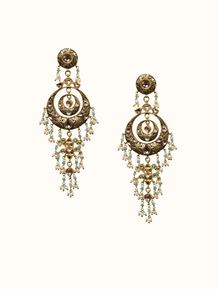 Back view of the Partash 18 Karat Gold Drop Earrings