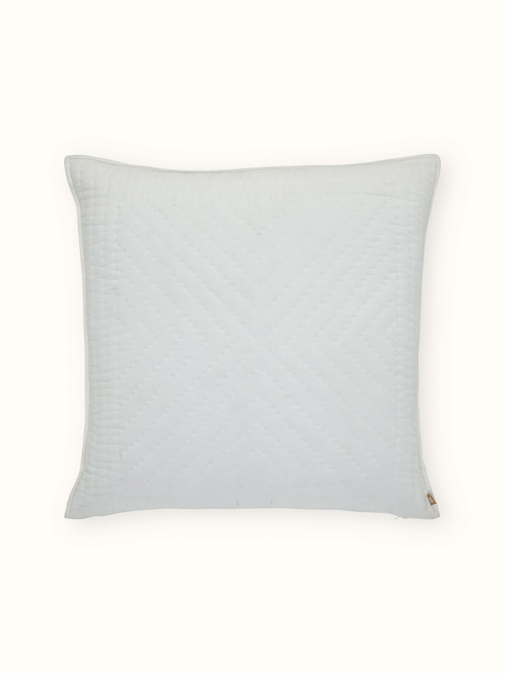 Back view of Kalpanama Ivory Buti Cotton Euro Shams featuring envelope closure and clean finishing