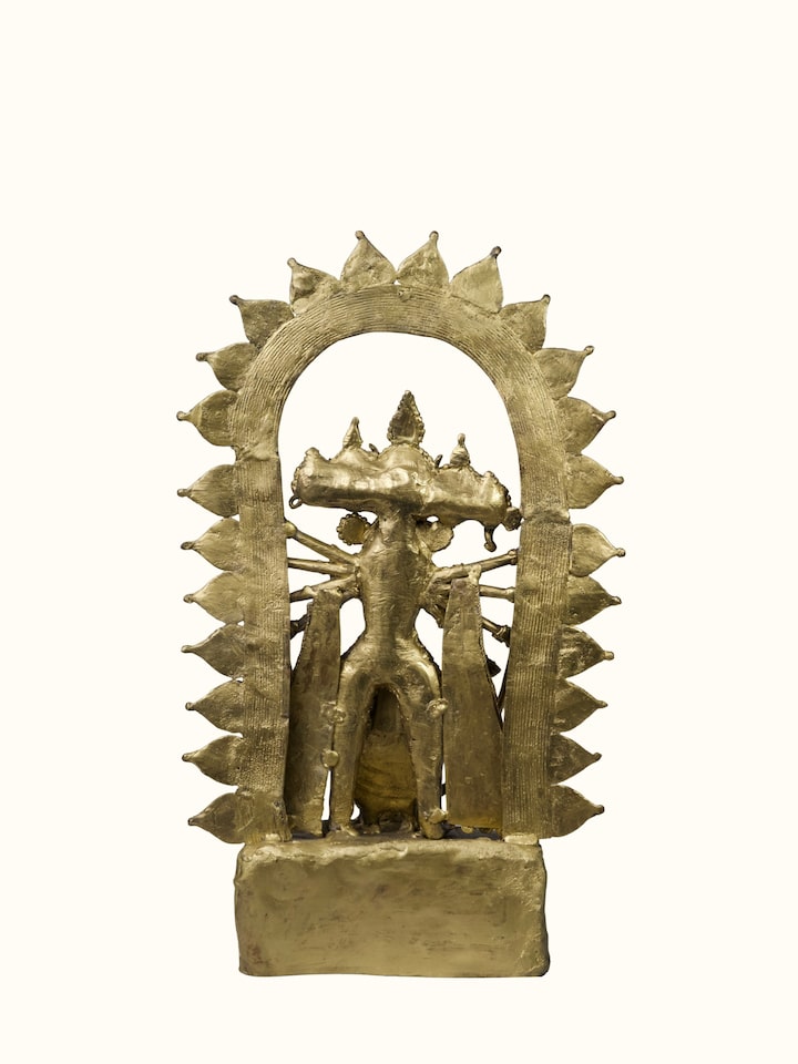 Back view of Dhokra Brass Goddess Devi Idol