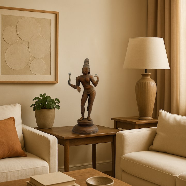 Lifestyle view of Ethereal Ardhanarishvara Bronze Casting Idol