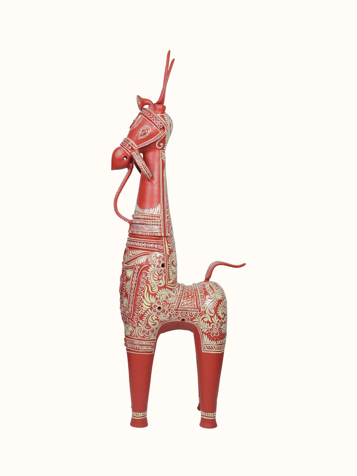 Angled view of the Terracotta Horse Set Idol