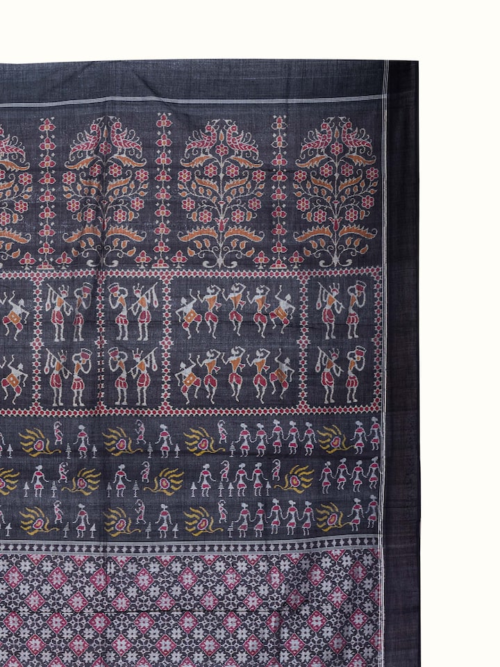 Detail view of the Odisha Ikat Motif Wall Hanging