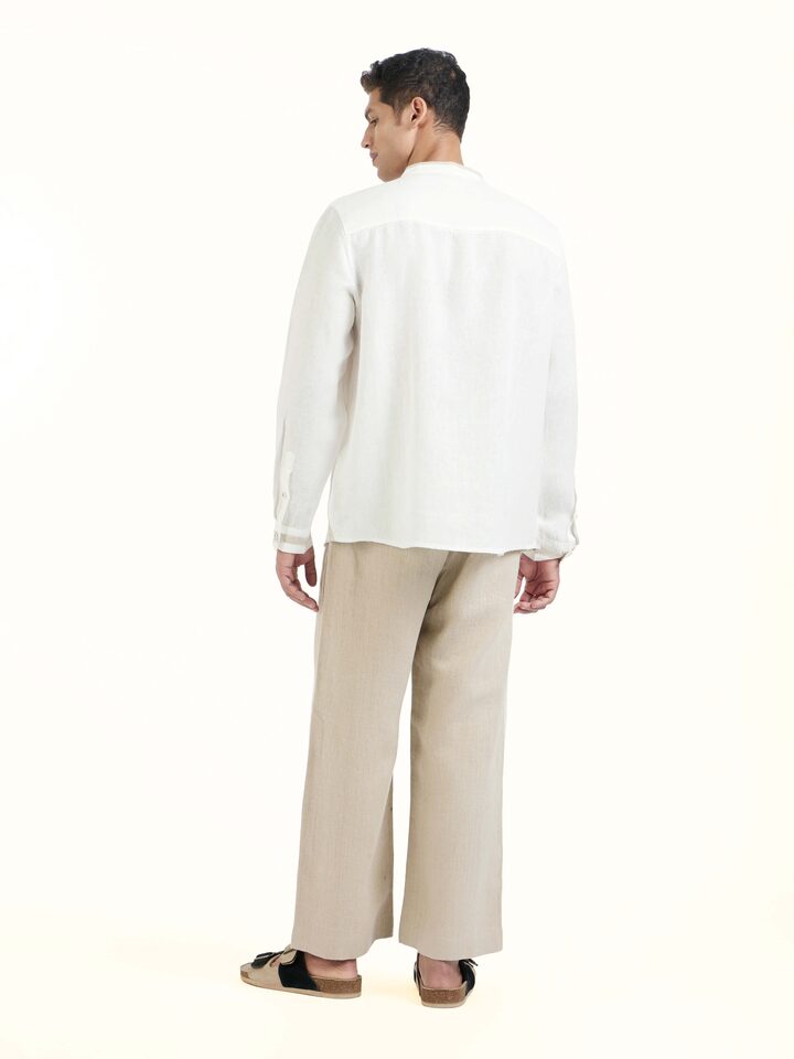 White Cotton Hand-spun Sleeveless Jacket