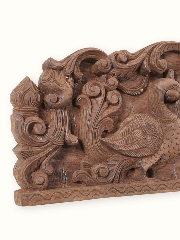 Detail view of the Wood Carved Dasha Avathar Panel