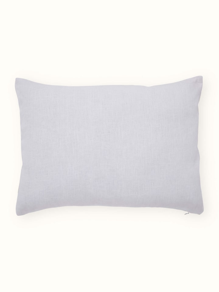 Razza Ivory Carnation Allover Linen Kashmir Chain Stitch Hand Embroidery Cushion Cover