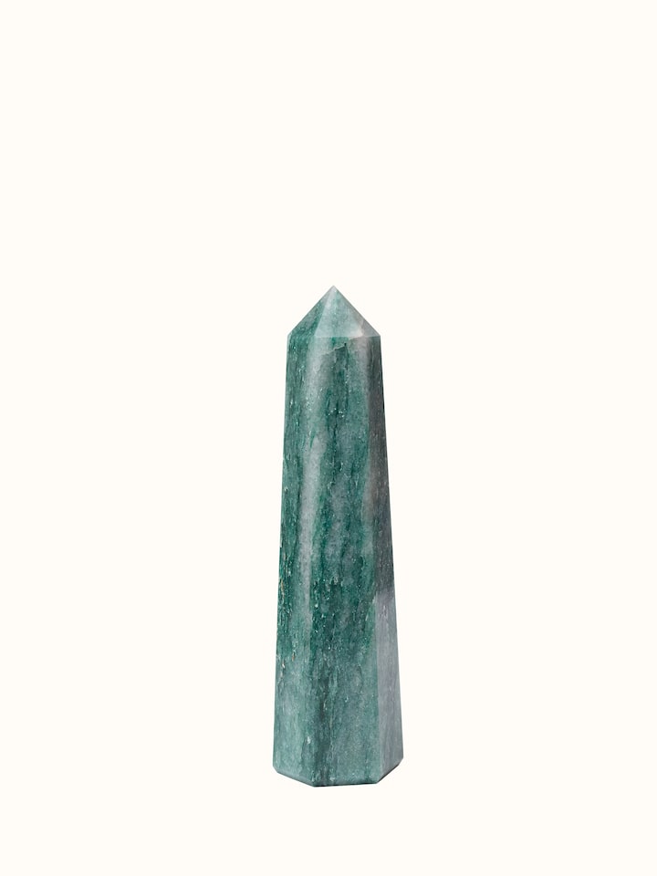 Front view of the Swadesh Gemstone Aventurine Wand Healing Stone