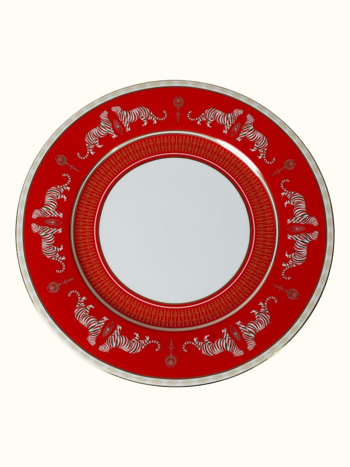 Front view of Ceramic Charger Plate With Hand-Applied Gold-Accent Motifs showing the front design and form