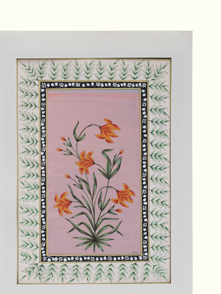 Detail view of the Lily Miniature Painting