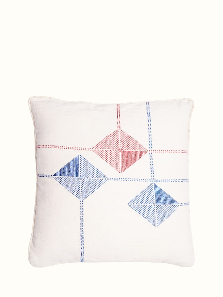 Uttarayan hand embroidery Kutch Jat cotton cushion cover – Swadesh