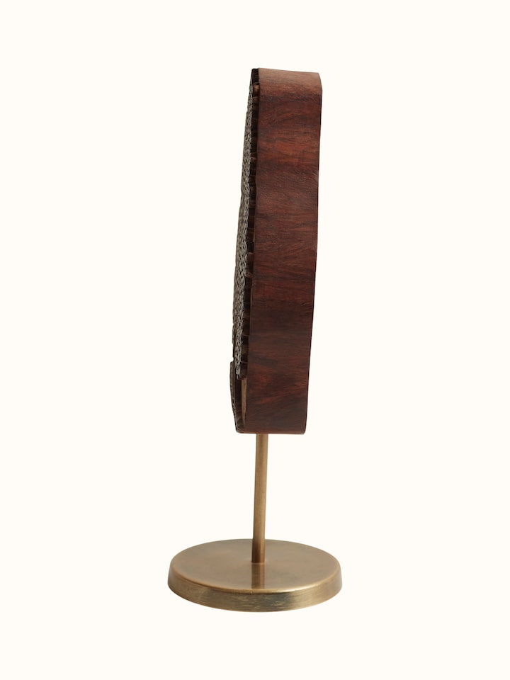 Side view of Sheesham Wood Carved Tree Wooden Block