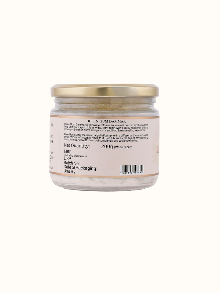Top angle of Dammar Incense pack capturing packaging and resin clarity for puja rituals