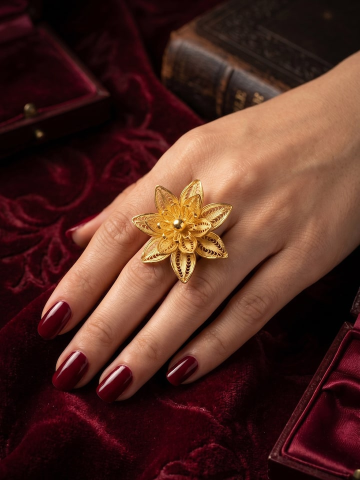 Styled view of Silver Smithing Ring worn on the finger, showing how it looks styled