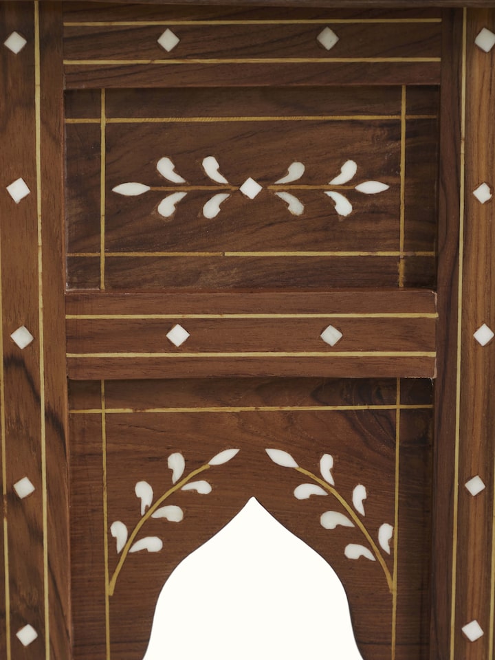 Detail shot of Pacchikari Teak Wood End & Side Table