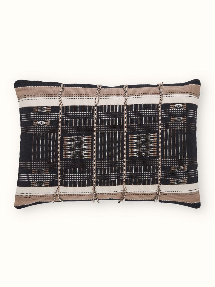 Ridhima Black Cotton Naga Handloom Cushion Cover