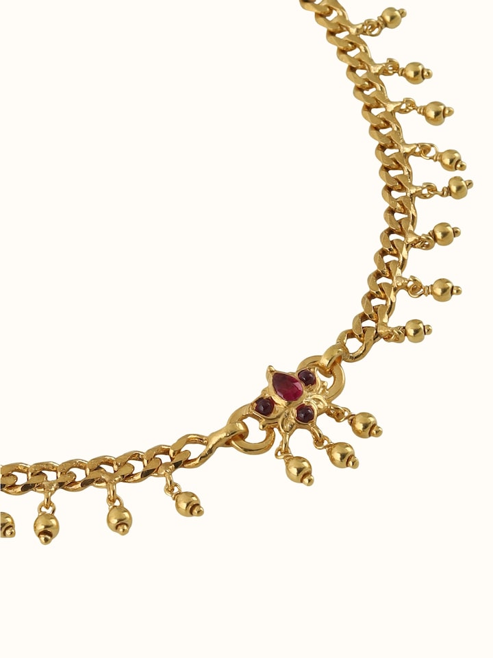 Detail shot of Silver Smithing Anklet Pair — Swadesh