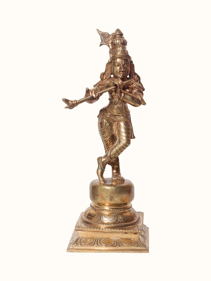 Detail view of Bronze Cast Dasavatar Idol highlighting the handcrafted detailing and finish