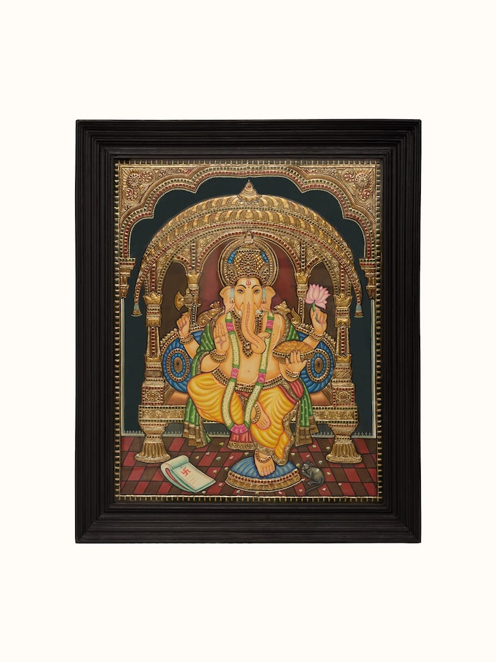 Front view of the Ganesha Thanjavur Painting