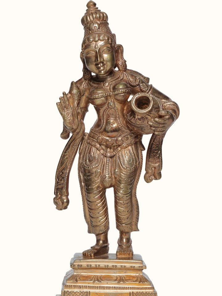 Detail view of the Bronze Cast Parvati Idol