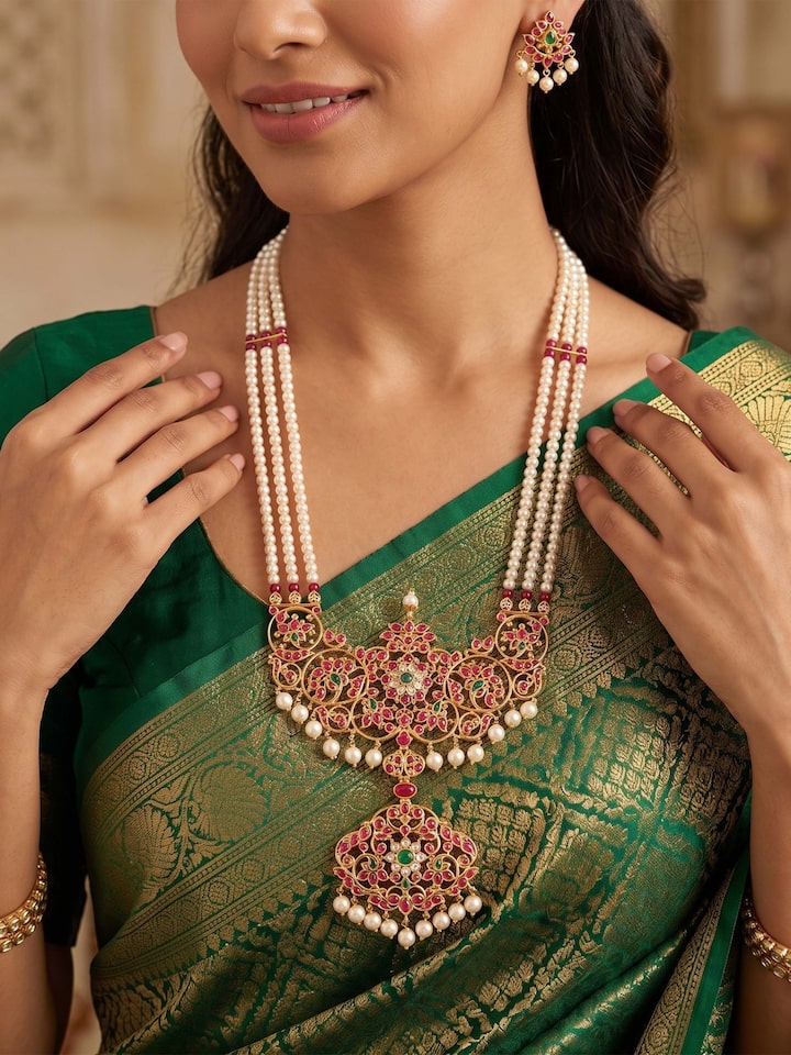 Kundala Velai 22 Karat Gold Long Necklace by Swadesh