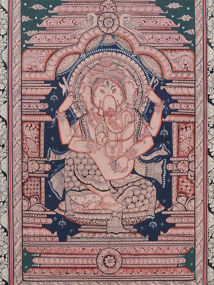 Detailed view of the Ganesha Pattachitra Painting
