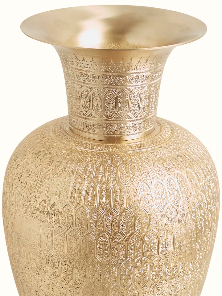 Detail shot of Brassware Floor Vase