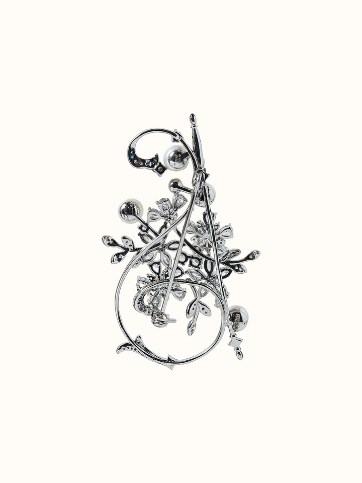 Back view of Silver Smithing Brooch Pin showing the back and clasp detail