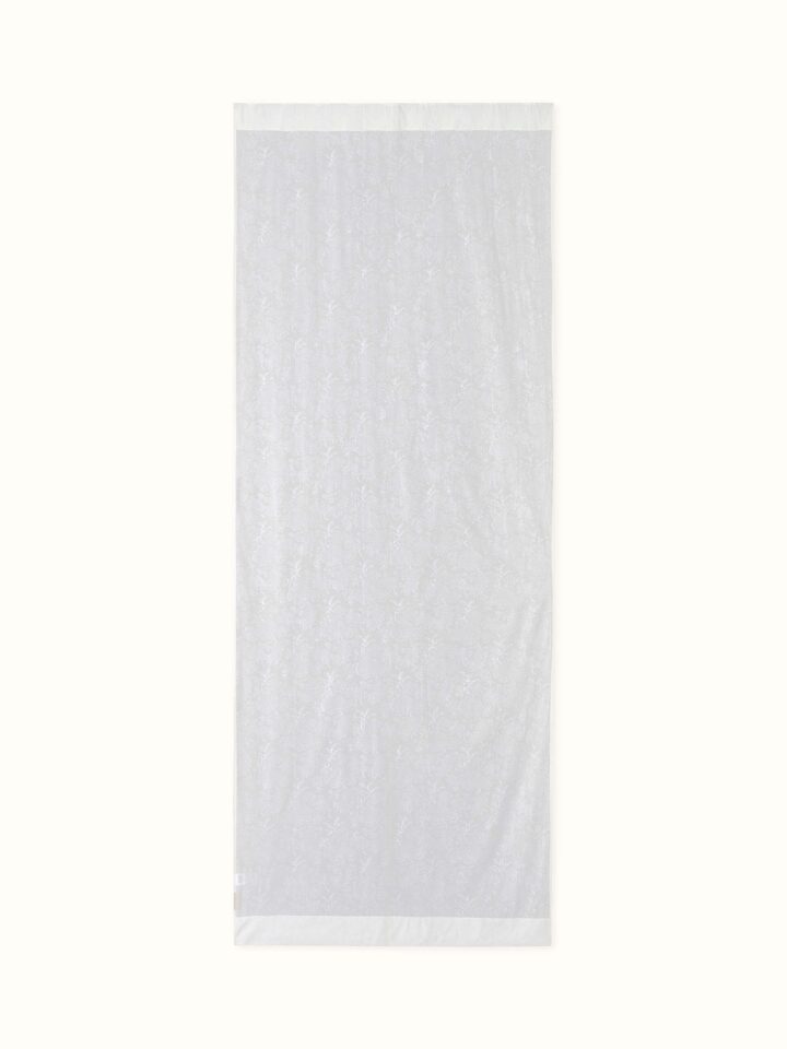Kairavam White Floral Cotton Sanganeri Hand Block Printed Curtain, Long Door (9 Ft)