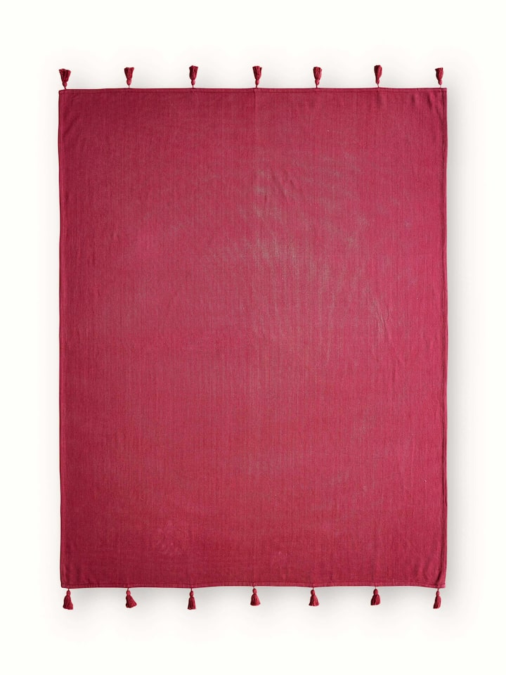 Tavas magenta twill cotton handloom throw – Swadesh