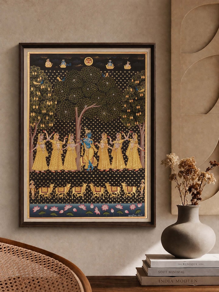 Pichwai Gopis Dancing Painting