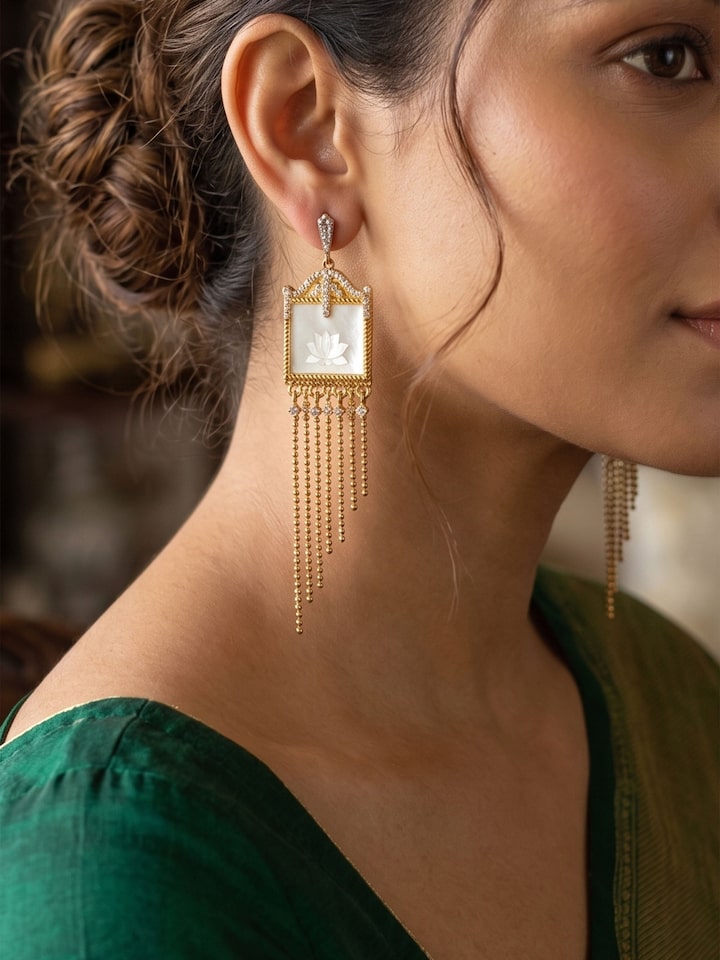 Parchinkari Silver Drop Earrings by Swadesh