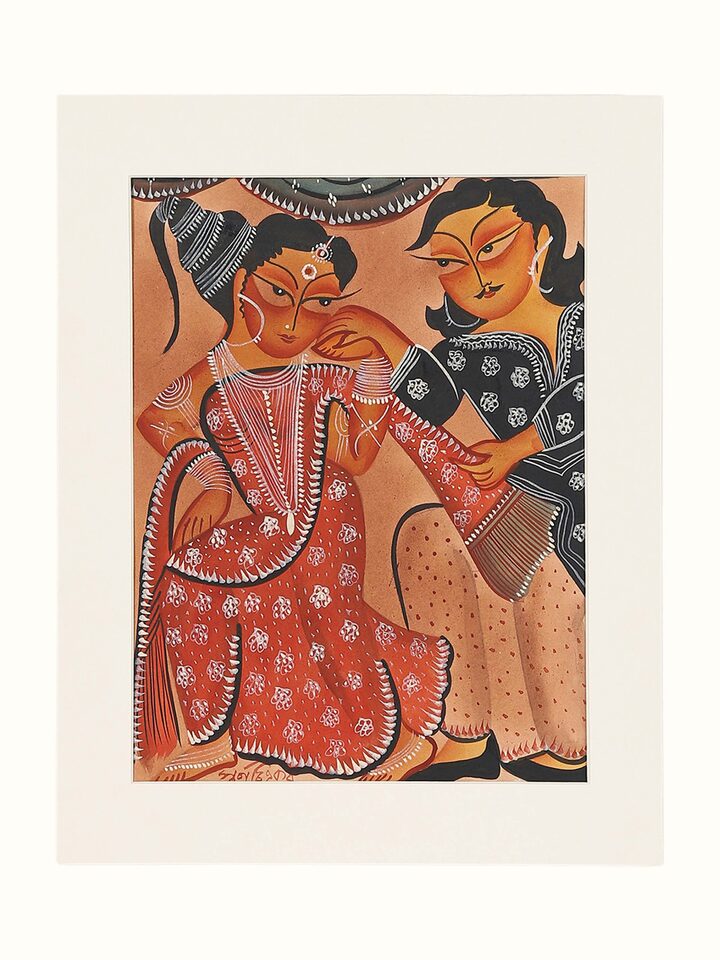 Front view of Babu Culture Kalighat Painting