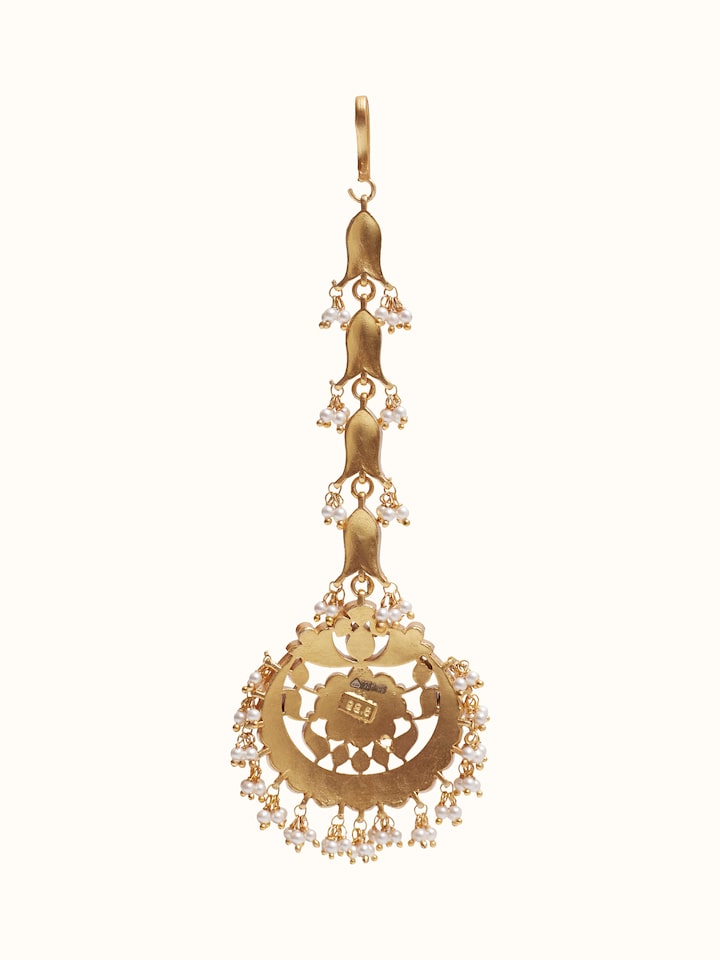 Back view of Silver Smithing maang tika