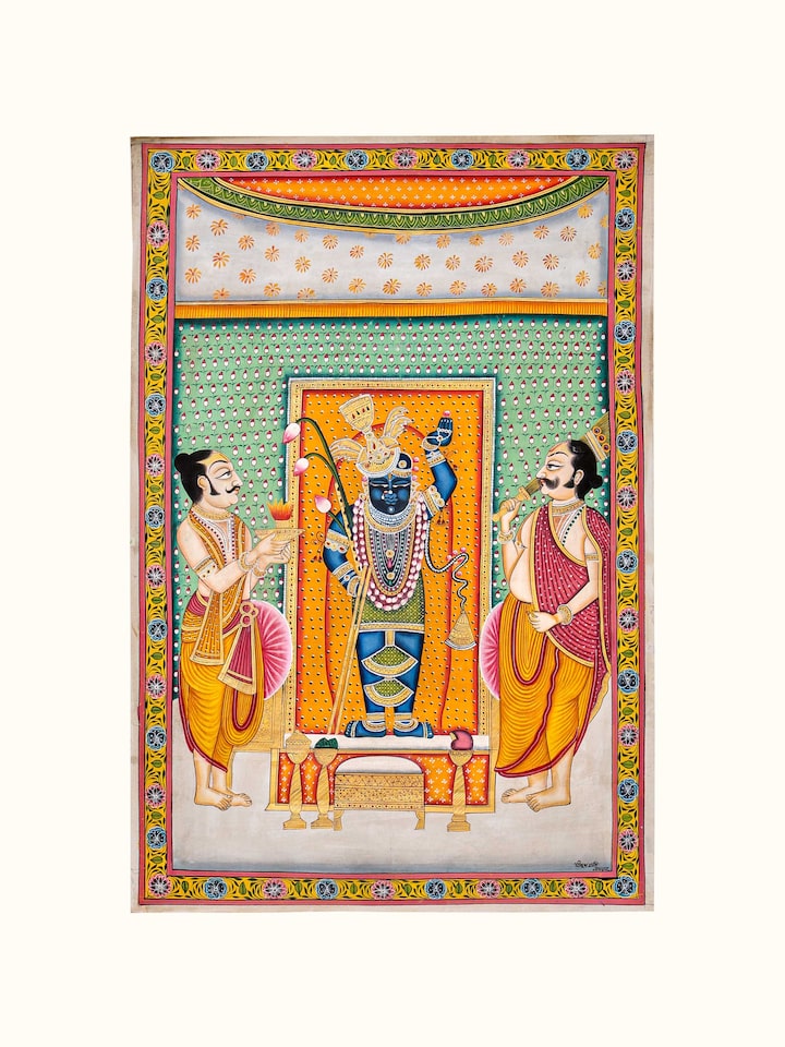 Front view of the Shrinathji Aarti Pichwai Painting
